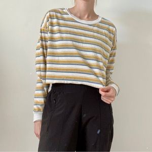 Striped Long Sleeve Crop Top